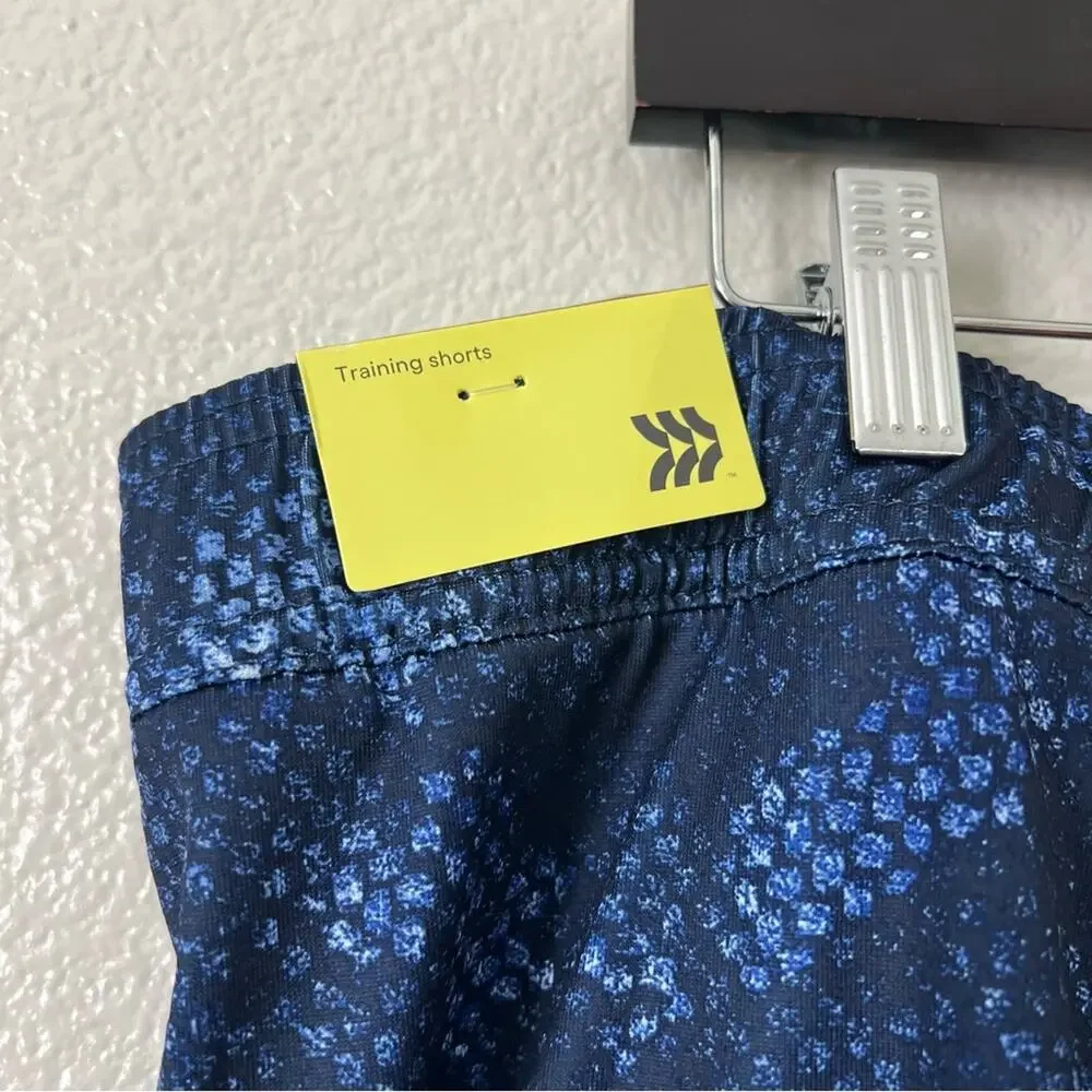 All In Motion Training Shorts blue print